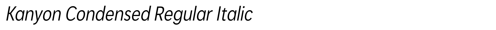 Kanyon Condensed Regular Italic image